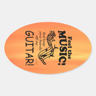 Ovale Guitare Sentez La Musique Sticker Oval