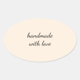 Ovale Handmade With Love Minimal Sticker – Elegant Craft