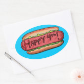Ovale Happy 4th hotdog sticker (Enveloppe)