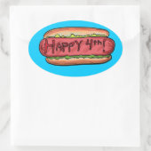 Ovale Happy 4th hotdog sticker (Sac)
