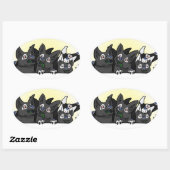 Ovale Happy Blitz Pups Sticker (Feuille)