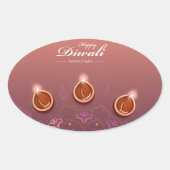 Ovale Happy Diwali Oval Sticker (Devant)