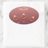 Ovale Happy Diwali Oval Sticker (Sac)