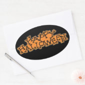 Ovale Happy Halloween - Sticker (Enveloppe)