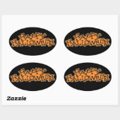 Ovale Happy Halloween - Sticker (Feuille)