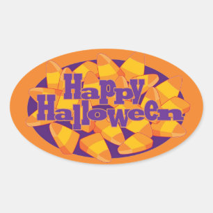 Ovale Happy Halloween Sticker