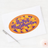 Ovale Happy Halloween Sticker (Enveloppe)
