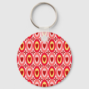 Ovale harten sleutelhanger