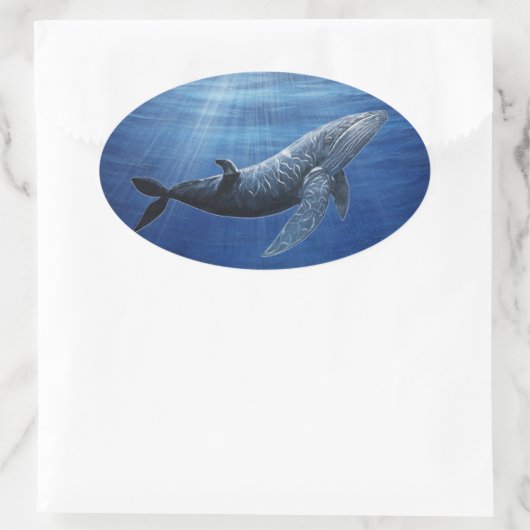 Ovale Humpback Whale Ocean Sticker (Sac)