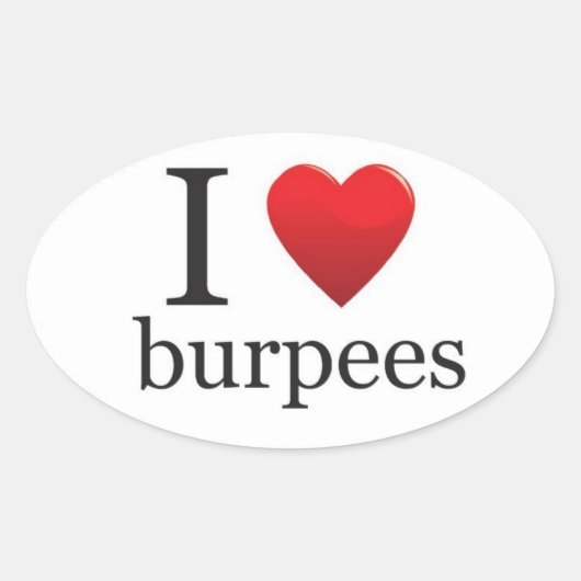 Ovale I Love Burpees Sticker (Devant)
