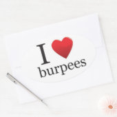 Ovale I Love Burpees Sticker (Enveloppe)