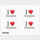 Ovale I Love Burpees Sticker (Feuille)