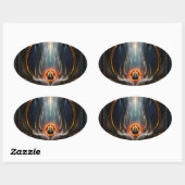 Ovale Imperial View Fractal Art Oval Sticker (Feuille)