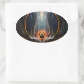 Ovale Imperial View Fractal Art Oval Sticker (Sac)