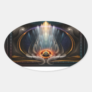 Ovale Imperial View Fractal Art Oval Sticker