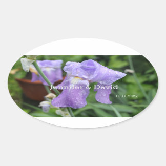 Ovale Iris. Sticker rectangulaire