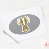 Ovale Jackalope, Vinyl Sticker (Enveloppe)