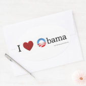 Ovale J'adore Obama Oval Sticker (Enveloppe)