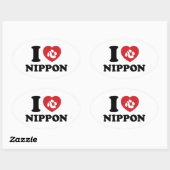 OVALE J'AI LE COEUR [AMOUR] STICKER OVAL NIPPON (Feuille)