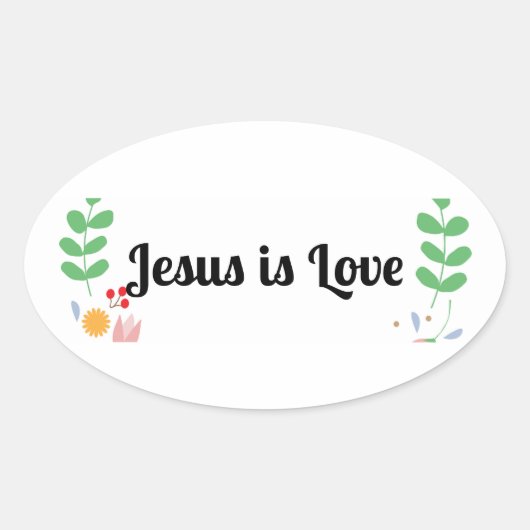 Ovale Jésus est Sticker d'amour (Devant)