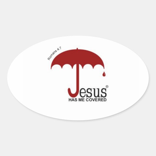 Ovale Jésus M'A Couvert Bumper Sticker (Devant)