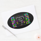 Ovale Joyeux Nouvel An Salutations Oval Sticker (Enveloppe)