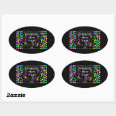 Ovale Joyeux Nouvel An Salutations Oval Sticker (Feuille)