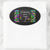 Ovale Joyeux Nouvel An Salutations Oval Sticker (Sac)