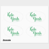 Ovale Kale Ouais je suis Vegan Sticker (Feuille)