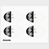 Ovale kerstcadeaus Label Sticker-Snowflakes (Vel)