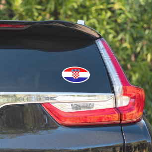 Ovale Kroatische vlag vinyl auto sticker
