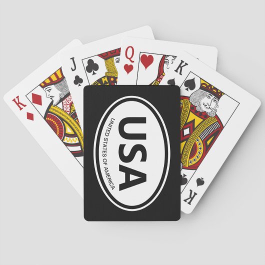 Ovale landcode of staat afkorting auto embleem pokerkaarten (Achterkant)