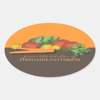 Ovale Légumes frais de la cuisine de Sticker