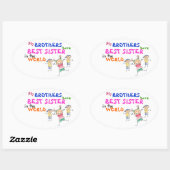 Ovale Les frères ont le meilleur Sister Sticker (Feuille)