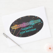 Ovale Lettres de balise laser Merci Favoriser Sticker (Enveloppe)