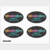 Ovale Lettres de balise laser Merci Favoriser Sticker (Feuille)