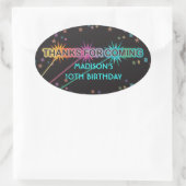 Ovale Lettres de balise laser Merci Favoriser Sticker (Sac)