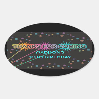 Ovale Lettres de balise laser Merci Favoriser Sticker