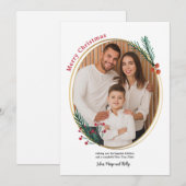 Ovale lijst foto kerstkaart (Voorkant / Achterkant)