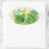 Ovale lil' Dragon herb sticker étiquettes~Basil (Sac)