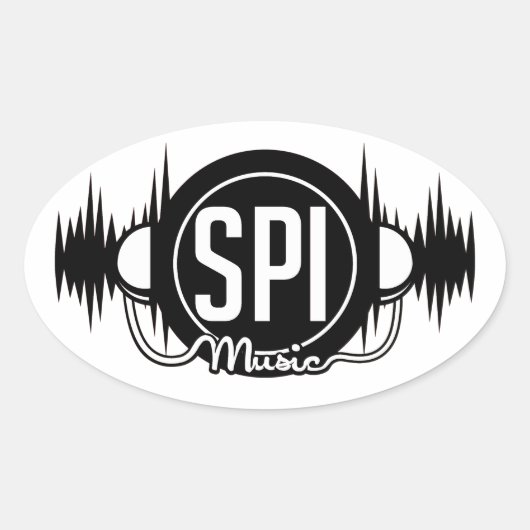 Ovale Logo SPIMUSICINC noir - Sticker (Devant)