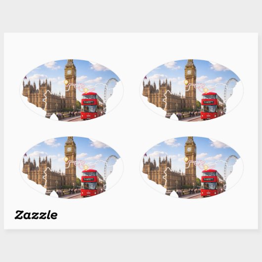 Ovale London 26.2 Marathoner Course Map Sticker (Feuille)