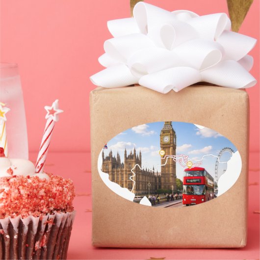 Ovale London 26.2 Marathoner Course Map Sticker (Fête)