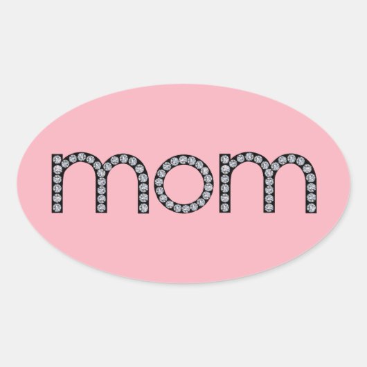 Ovale Maman sticker bling (Devant)