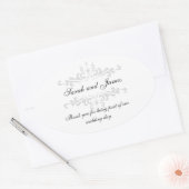 Ovale Merci Mariage Favoriser Sticker Gris Blanc (Enveloppe)