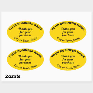 Ovale Merci pour votre achat sur Sticker Oval Jaune