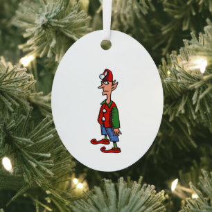Ovale metalen ornament Elf in de houding
