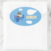 Ovale Mignonne Vintage Teddy Bear Pilot C'est un Sticker (Sac)