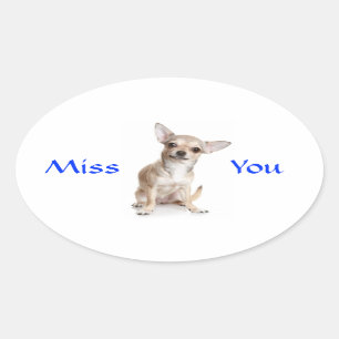 Ovale Miss Chihuahua Puppy Sticker