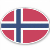 Ovale Noorse vlag Sticker (Voorkant)